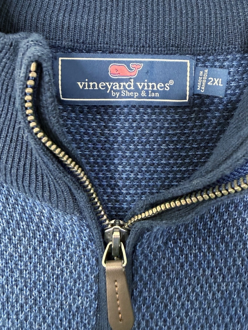VINEYARD VINES | Men's Hamilton 1/2-Zip Pullover Sweater Navy Black Sz. 2XL XXL - Picture 3 of 4